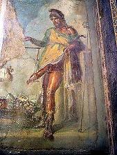 Fresko af Priapus, Casa Dei Vettii, Pompeii. Foto af Andargor / Bogdangiusca